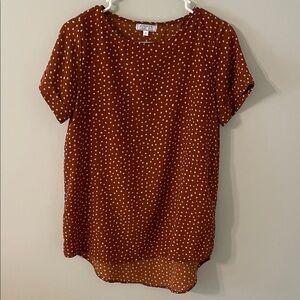 Stylish Rust Polka Dot Blouse